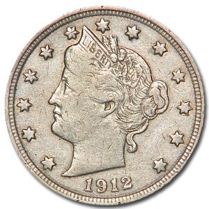1912 Liberty Head V Nickel VF