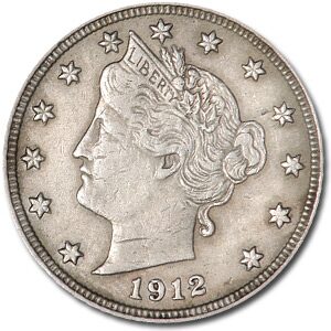 1912 Liberty Head V Nickel XF