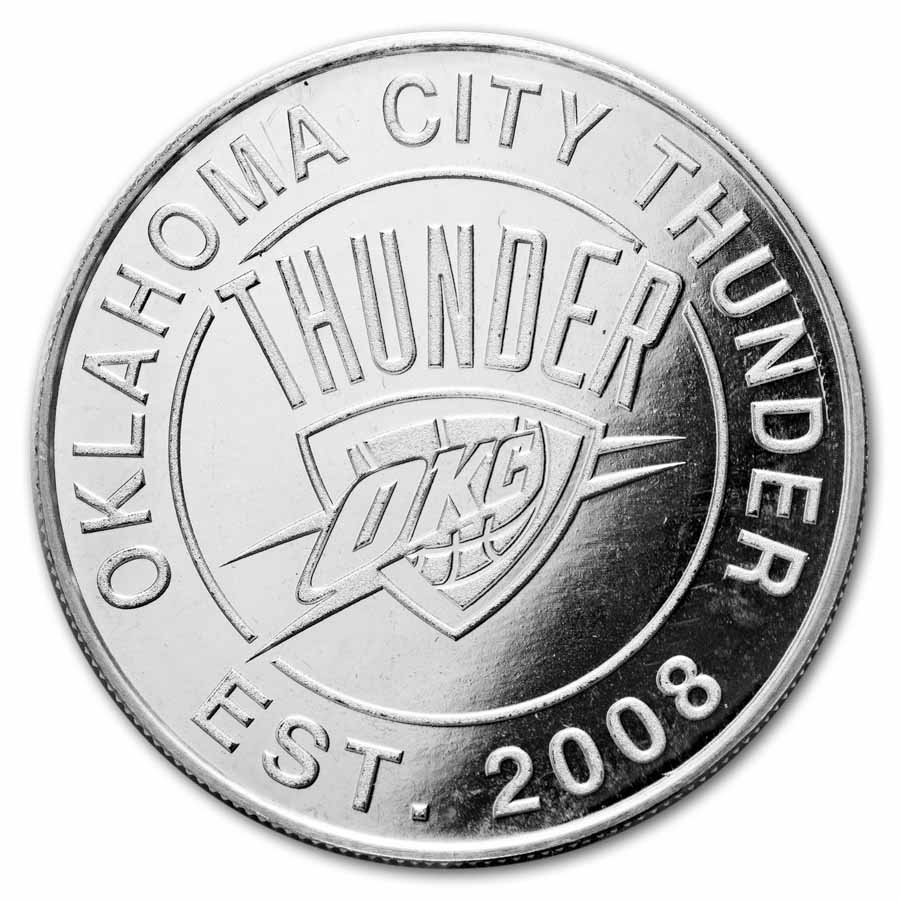 NBA Oklahoma City Thunder 1 oz Silver Round (w/Box)