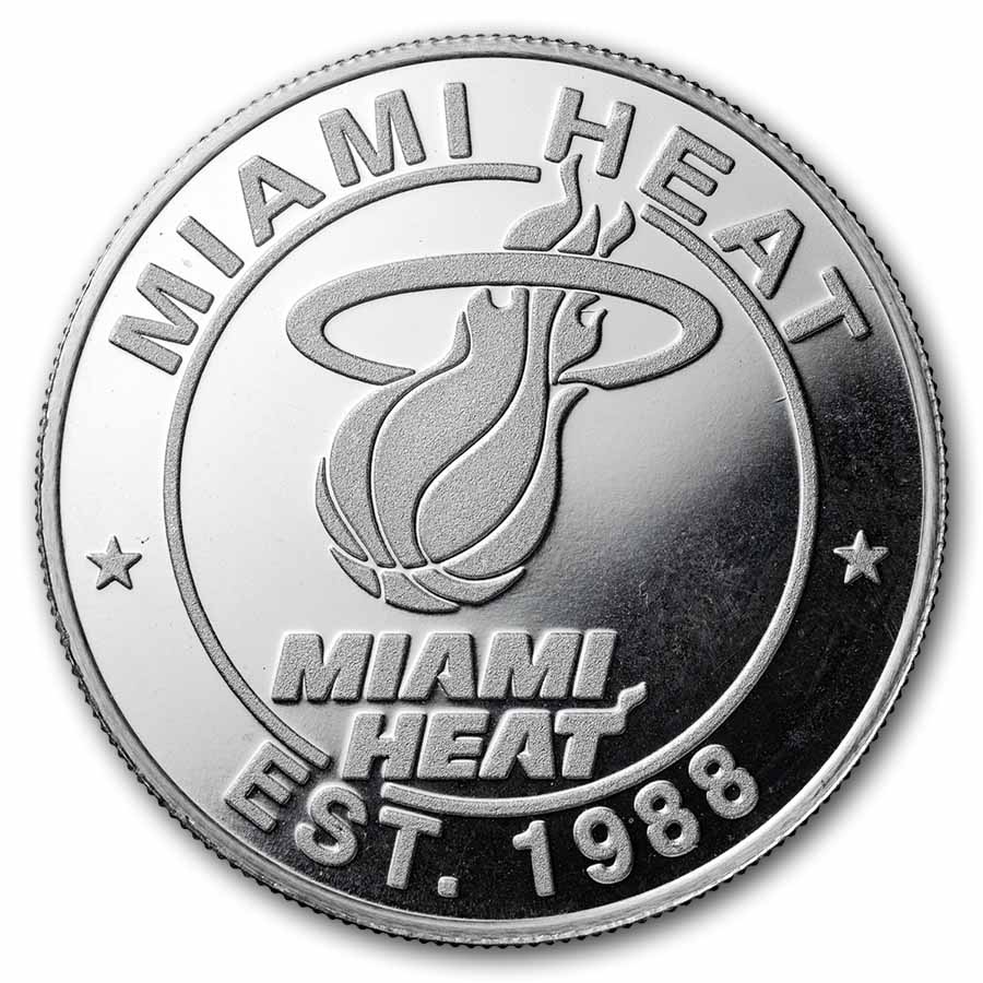 NBA Miami Heat 1 oz Silver Round (w/Box)