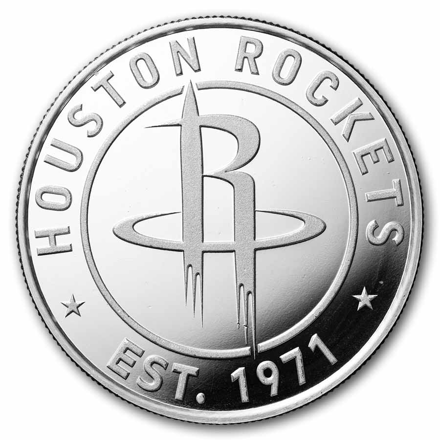 NBA Houston Rockets 1 oz Silver Round (w/Box)