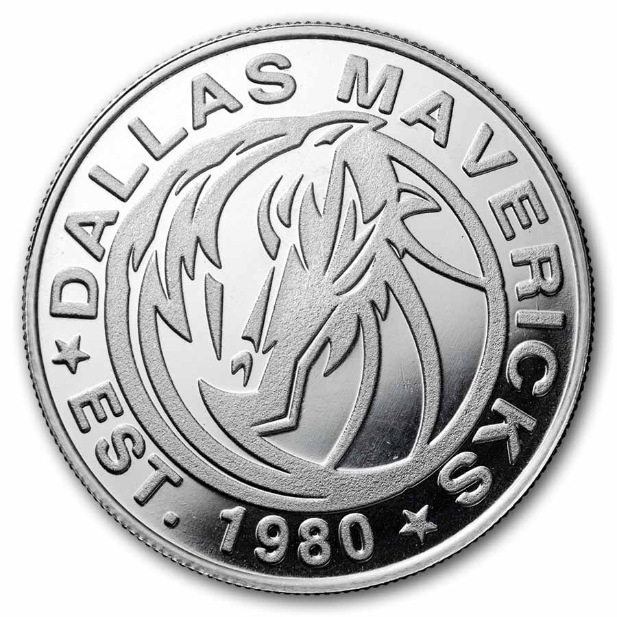 NBA Dallas Mavericks 1 oz Silver Round (w/Box)