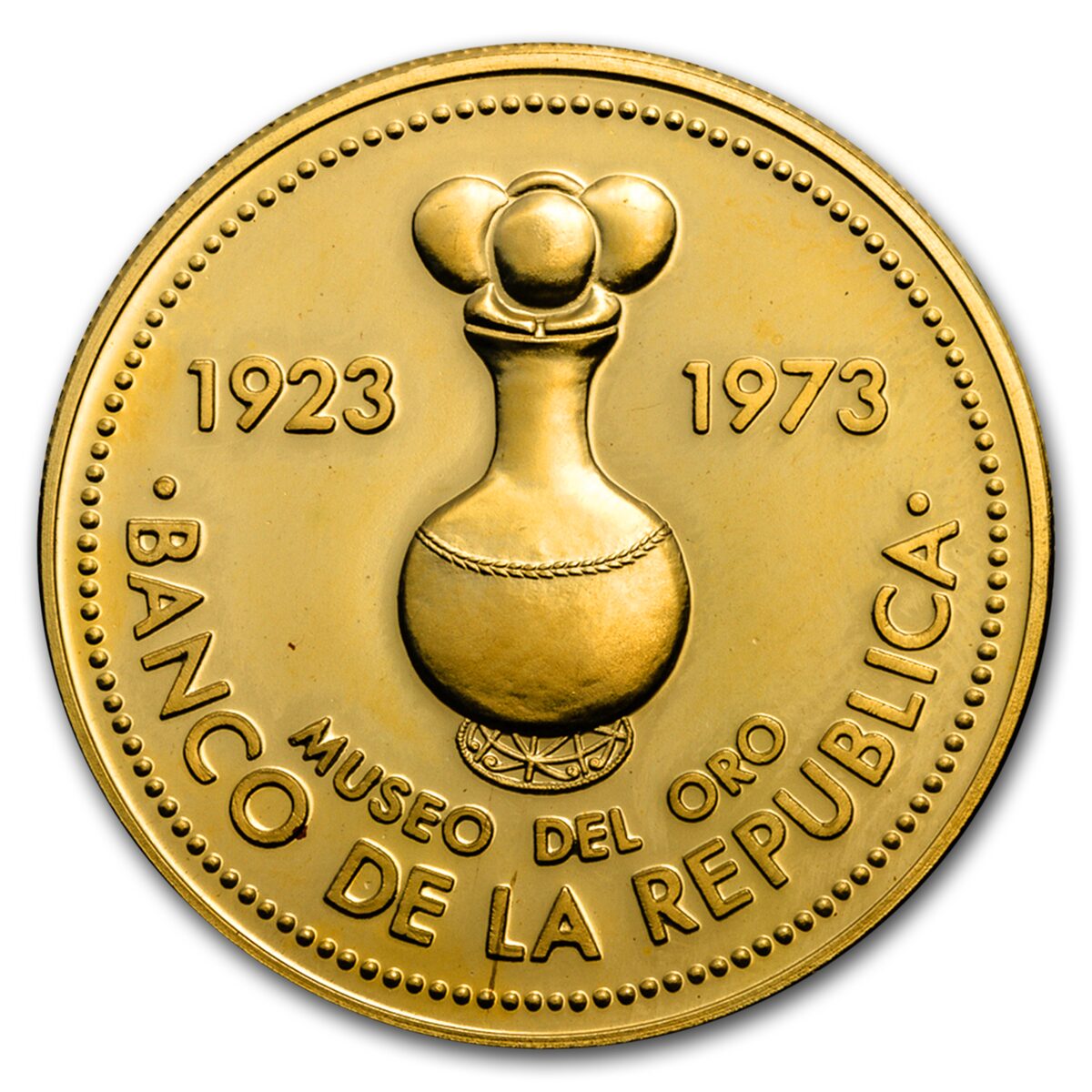 1973 Colombia Proof Gold 1500 Pesos Gold Museum Bogota