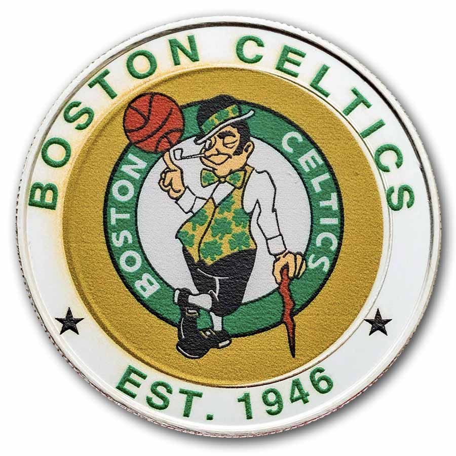 NBA Boston Celtics 1 oz Silver Colorized Round (w/Box)