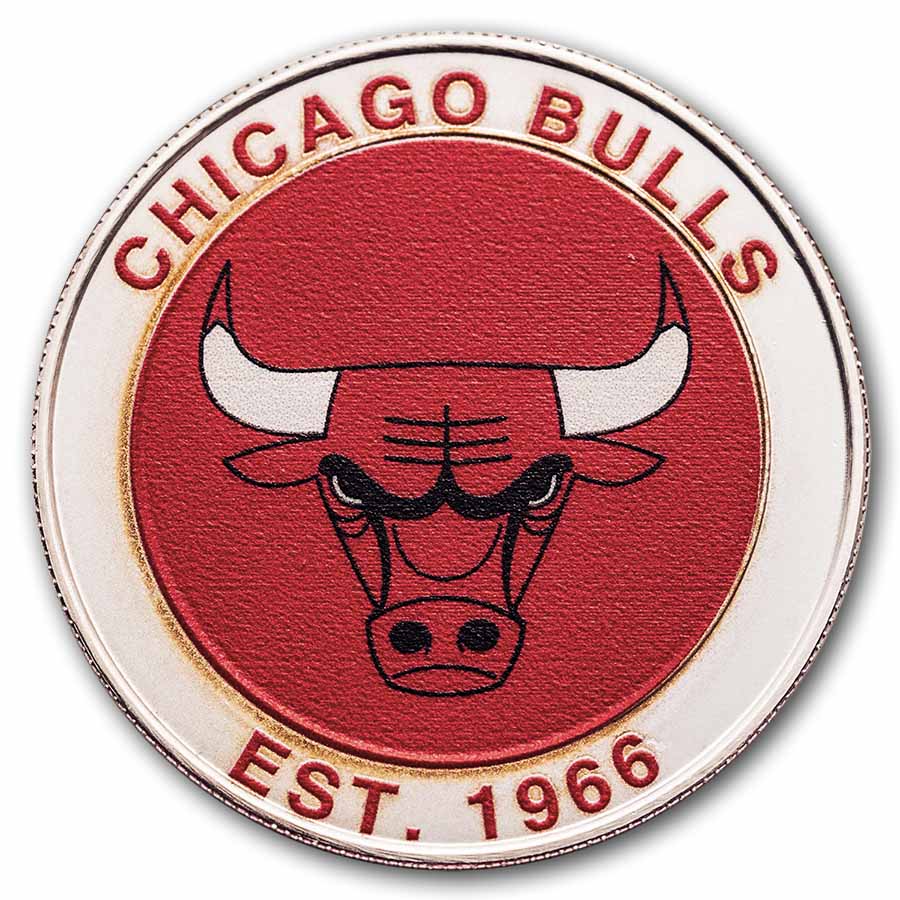 NBA Chicago Bulls 1 oz Silver Colorized Round (w/Box)