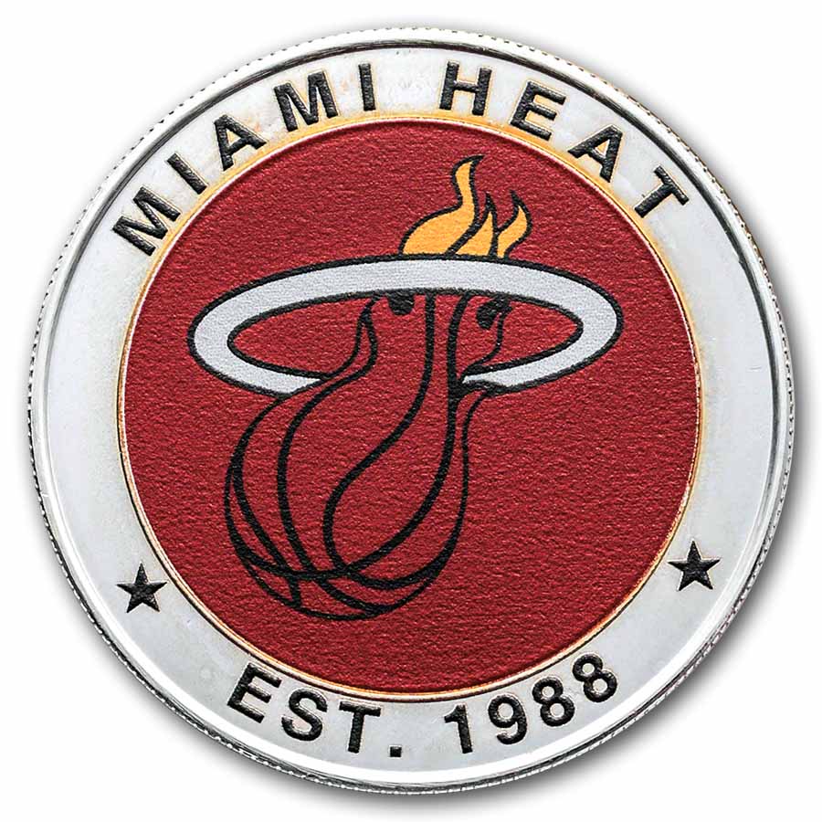 NBA Miami Heat 1 oz Silver Colorized Round (w/Box)