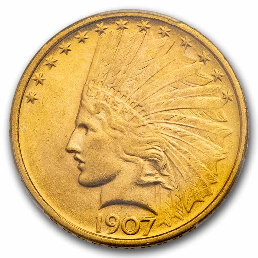 1907 $10 Indian Gold Eagle MS-63 PCGS