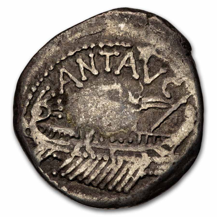 Roman Silver Denarius Marc Antony Legion XV (30 BC) VF