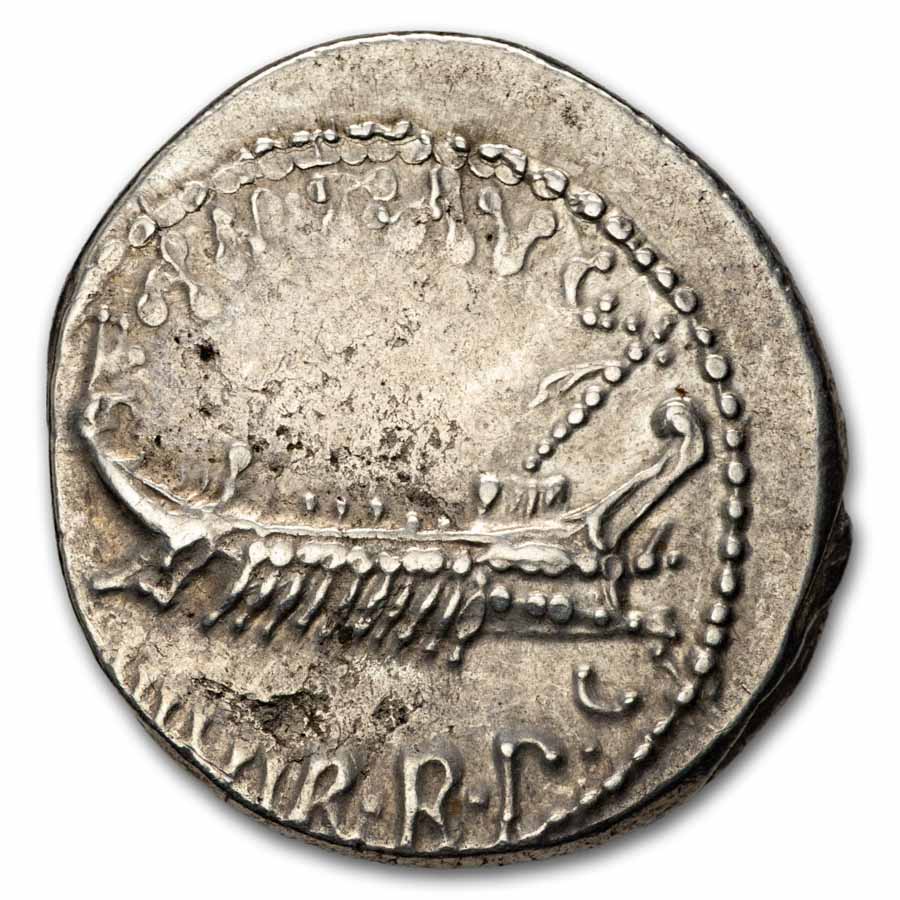 Roman Silver Denarius Marc Antony Legion XXII (30 BC) AU
