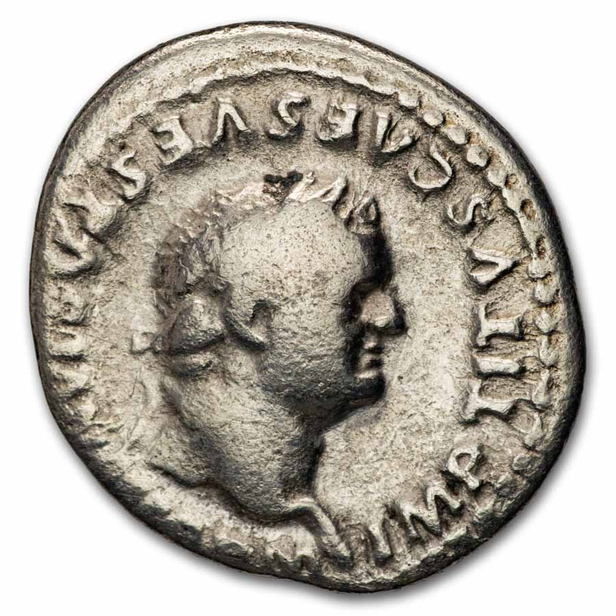 Roman Empire AR Denarius Titus (79-81 AD) Fine (Random)