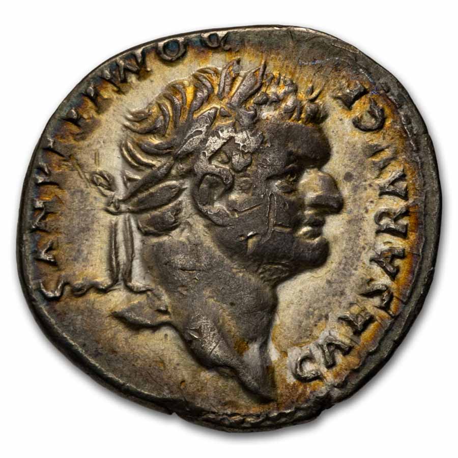 Roman Empire AR Denarius Domitian (81-96 AD) Ch XF (RIC 597)