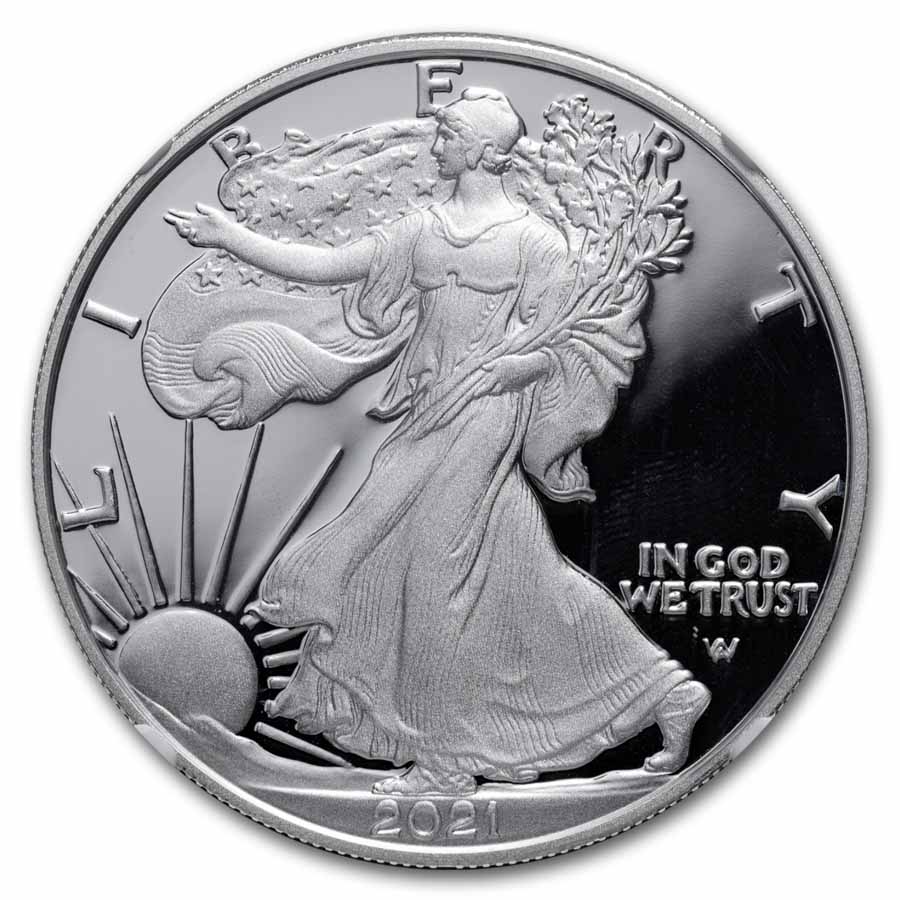 2021-W Proof American Silver Eagle (Type 2) PF-70 NGC (Gaudioso)