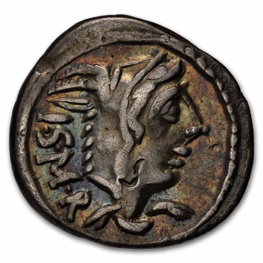 Roman AR Denarius L.T. Balbus (105 BC) XF (Cr-316/1, Toning)