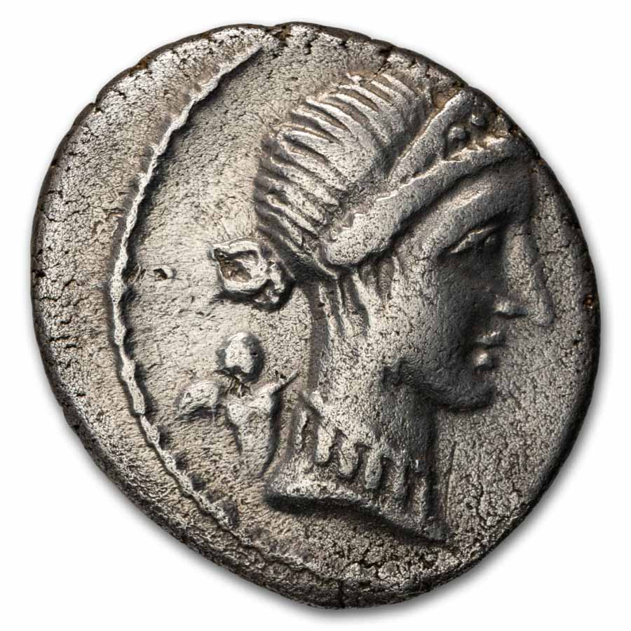 Roman AR Denarius Julius Caesar (46-45 BC) AU (Cr-468/1)