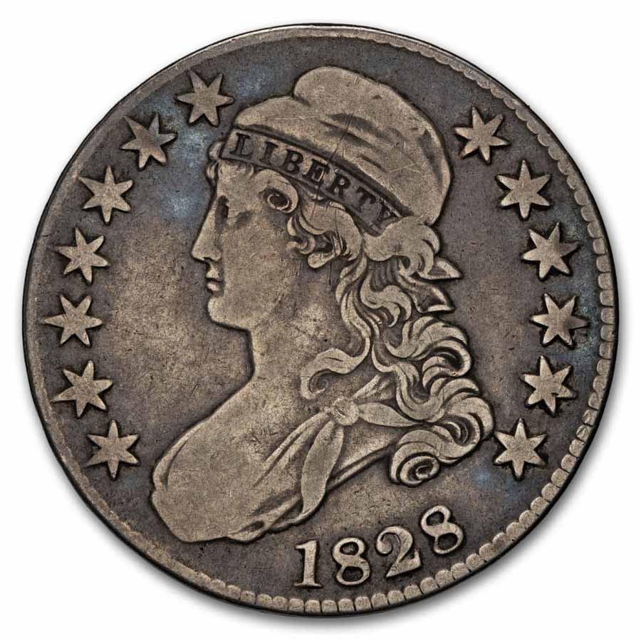 1828 Bust Half Dollar Fine (Sq Base 2, Lg 8's)