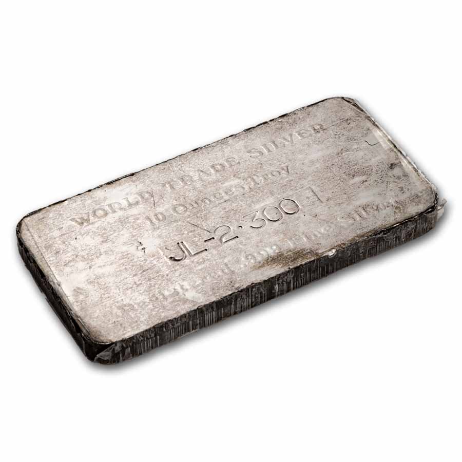 10 oz Silver Bar - Vintage World Trade Silver