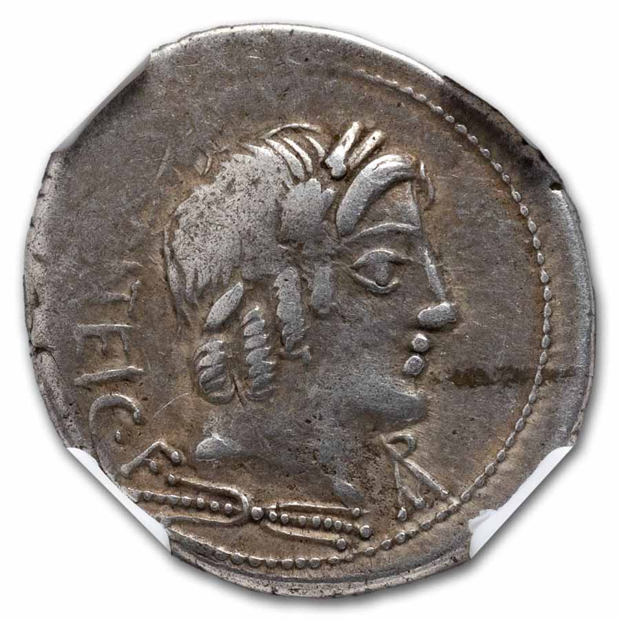 Roman Republic Silver Denarius (211-28 BC) Fine NGC (Random)