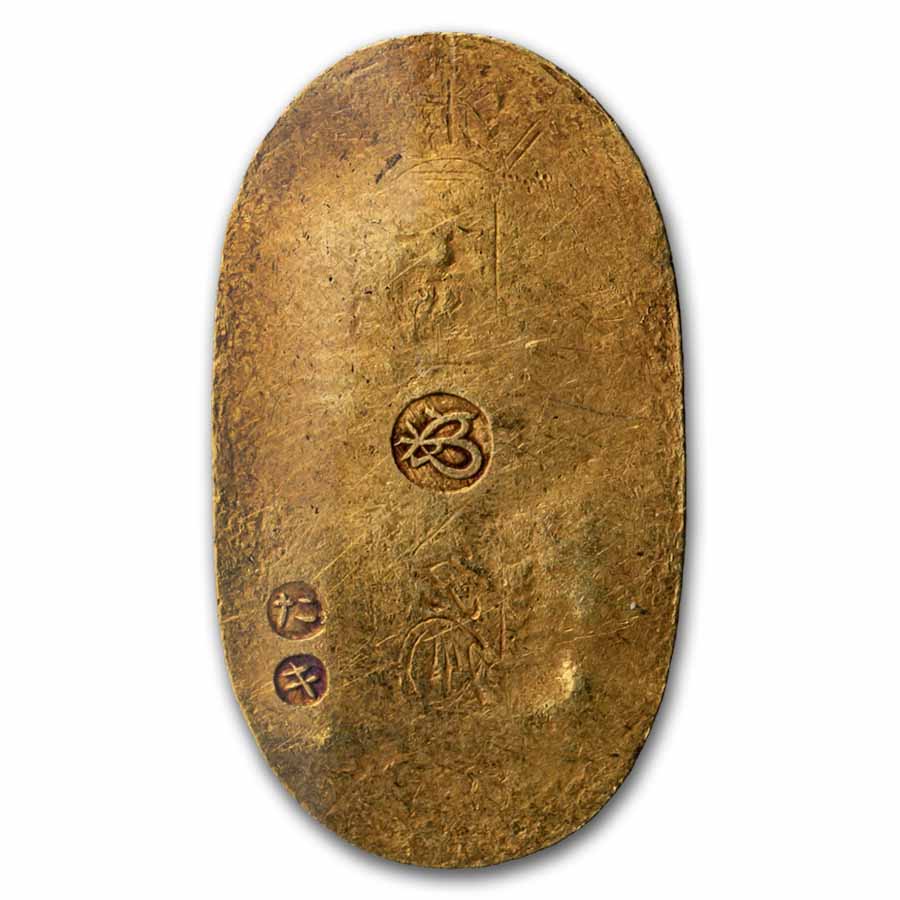 (1860-67) Japan Man'en Era Gold Koban, 1 Ryo XF W/Folder