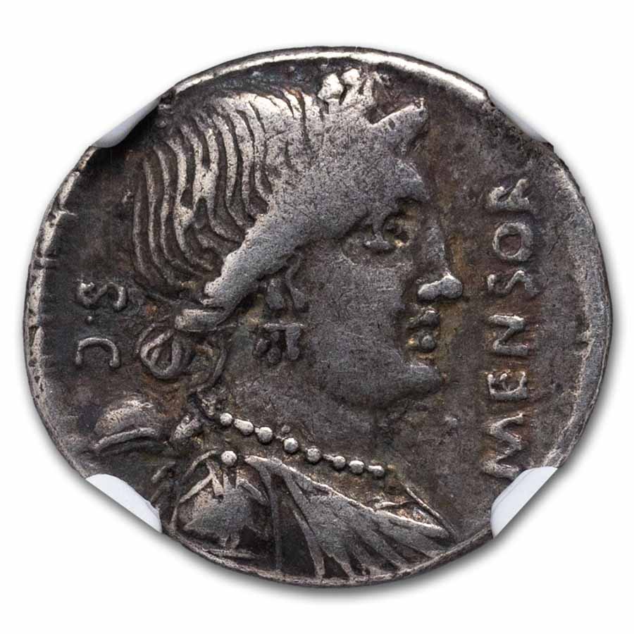 Roman Republic Silver Denarius (211-28 BC) Ch F NGC (Random)