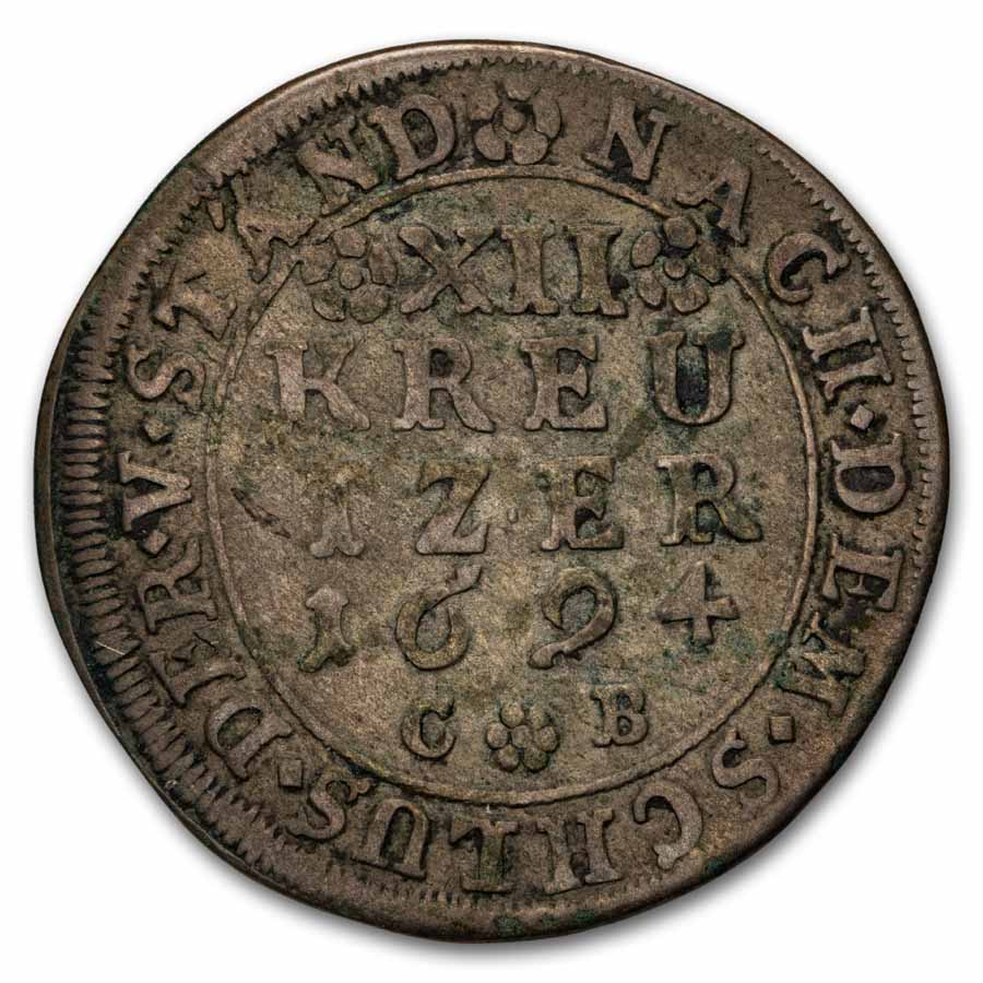 1694-CB German States Mainz Silver 12 Kreuzer VF