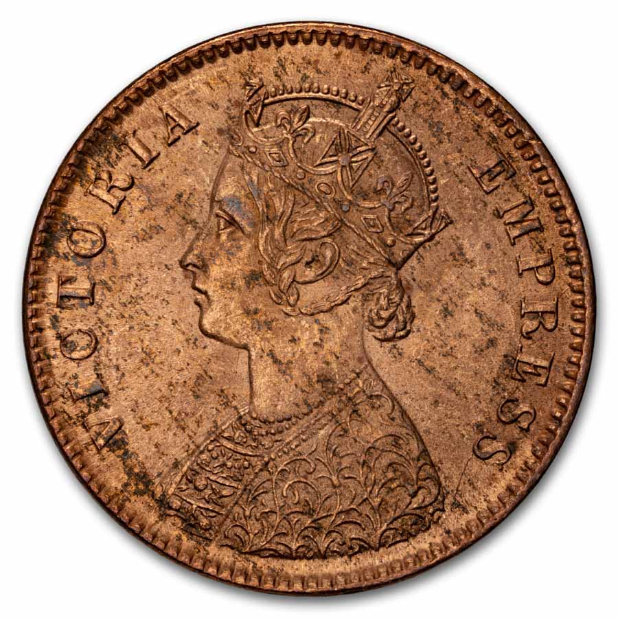 1894 British India Copper 1/4 Anna BU