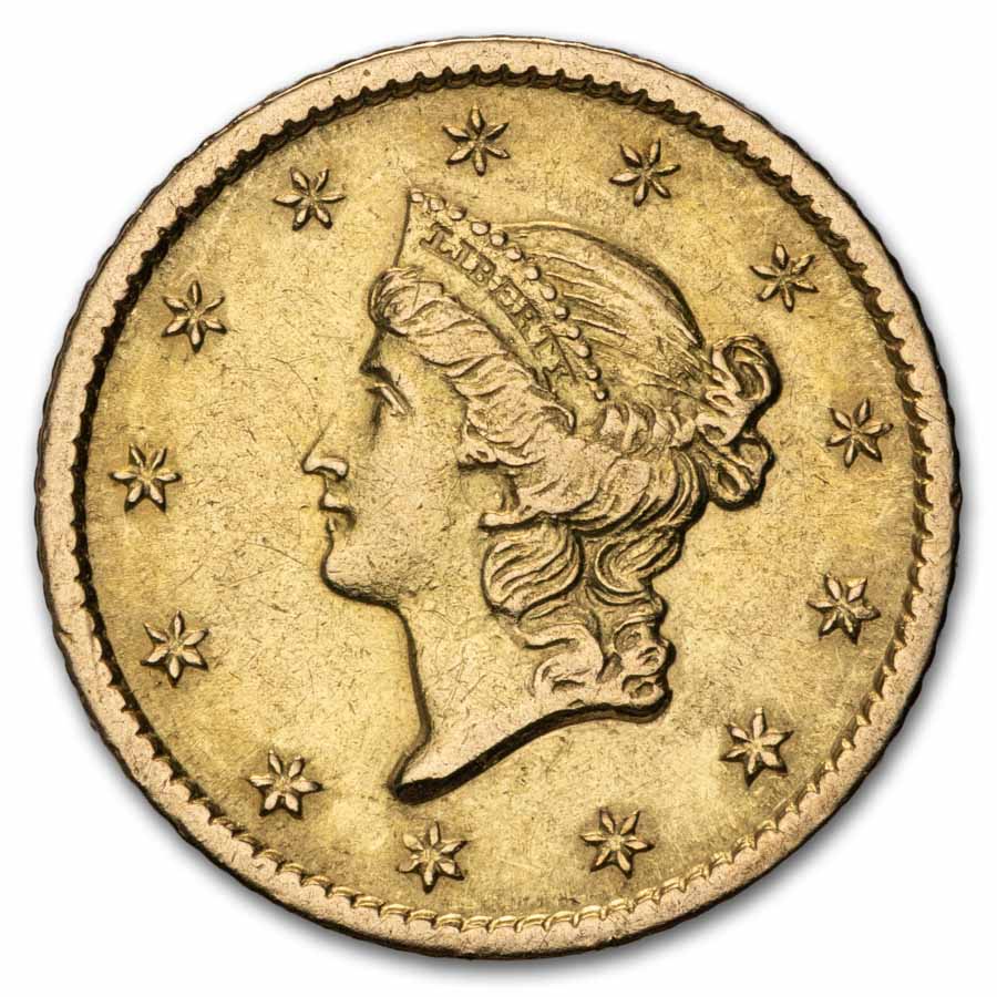 1850-O $1 Liberty Head Gold AU