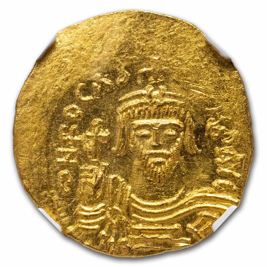 Byzantine Gold Solidus Emperor Phocas (602-610 AD) MS NGC 4/3