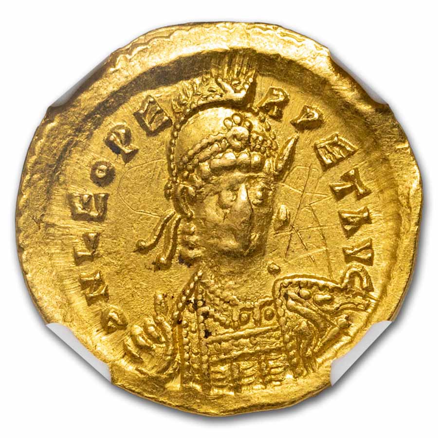 Eastern Roman AV Solidus Leo I (457-474 AD) XF NGC (RIC X 605)