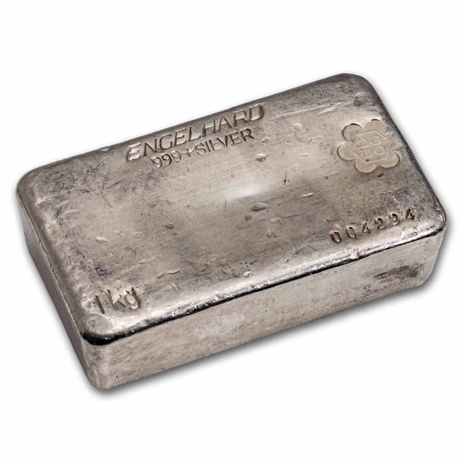 1 kilo Silver Bar - Engelhard-Australia (SCCC Obverse Stamp)