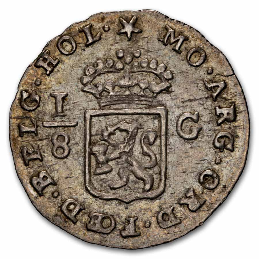 1802 Netherlands East Indies Silver 1/8 Gulden XF