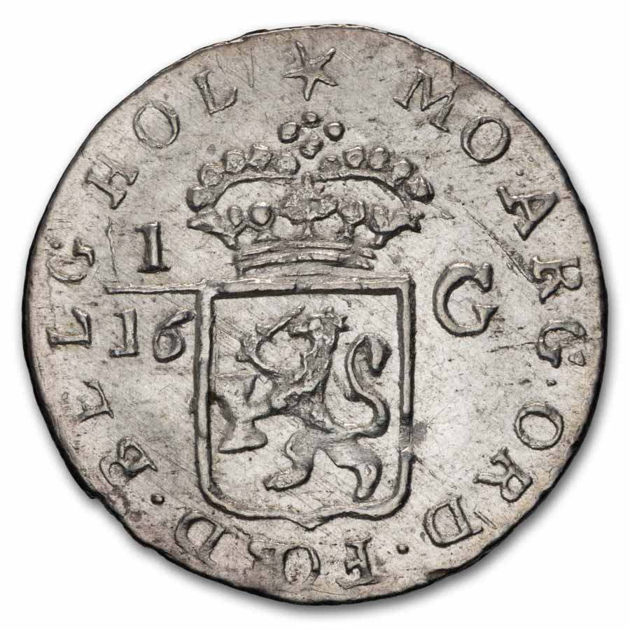 1802 Netherlands East Indies Silver 1/16 Gulden BU