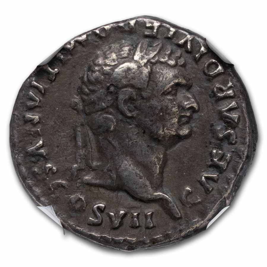Rome AR Denarius Domitian 81-96 AD Ch VF NGC (RIC 266, as Caesar)