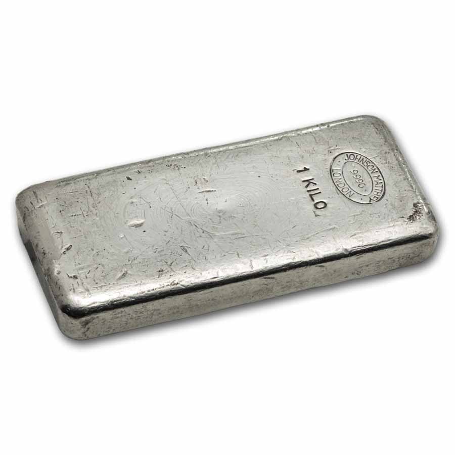1 kilo Silver Bar - Johnson Matthey (London, No Serial #)
