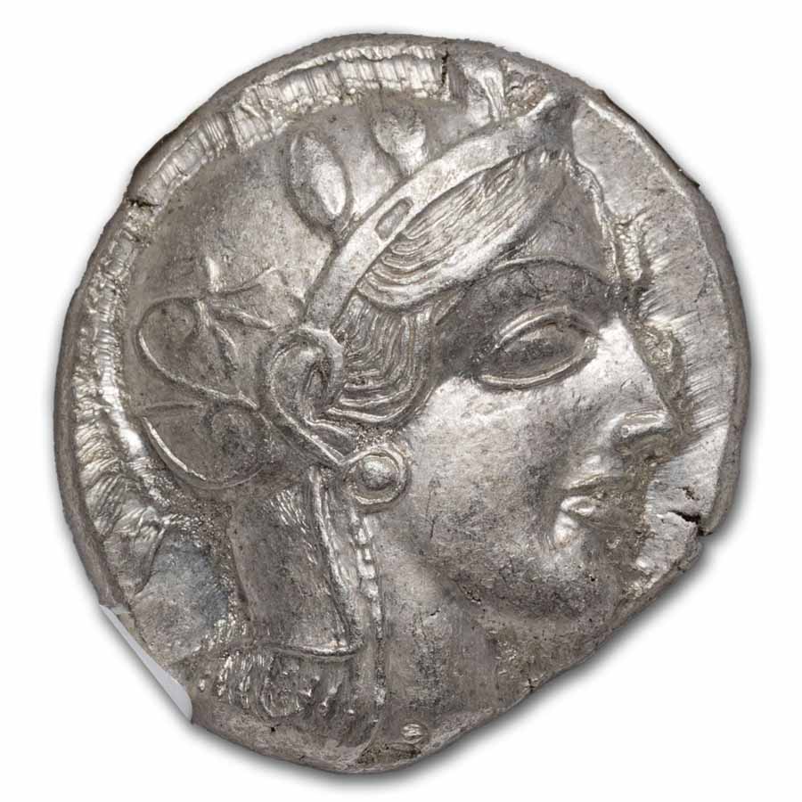 Attica, Athens AR Tetradrachm Owl (440-404 BC) AU NGC (4/4)