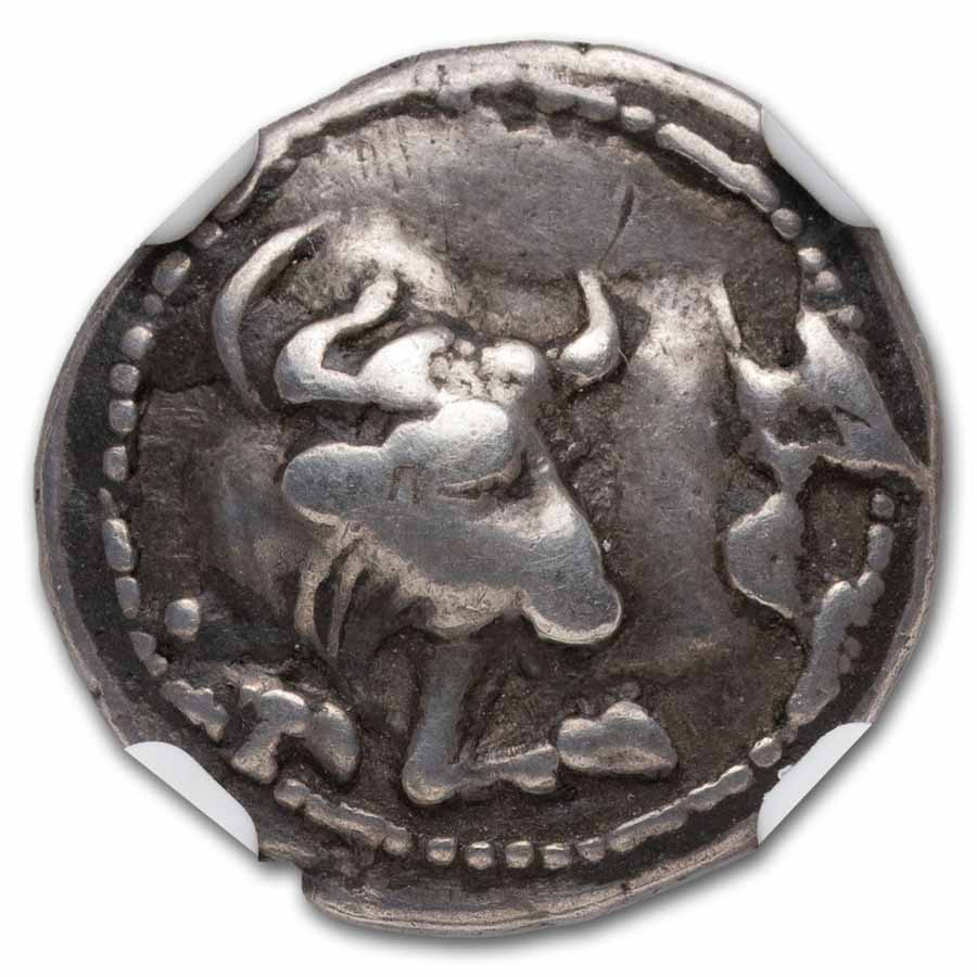 Macedon, Acanthus AR Tetrobol (5th-4th century BC) Ch F NGC