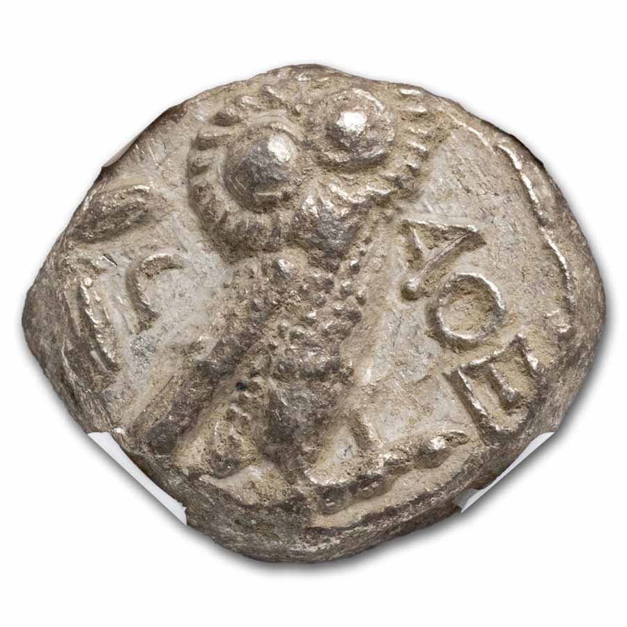 Attica Athens Silver Tetradrachm Owl (353-294 BC) XF NGC 3/2