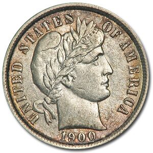 1900 Barber Dime AU