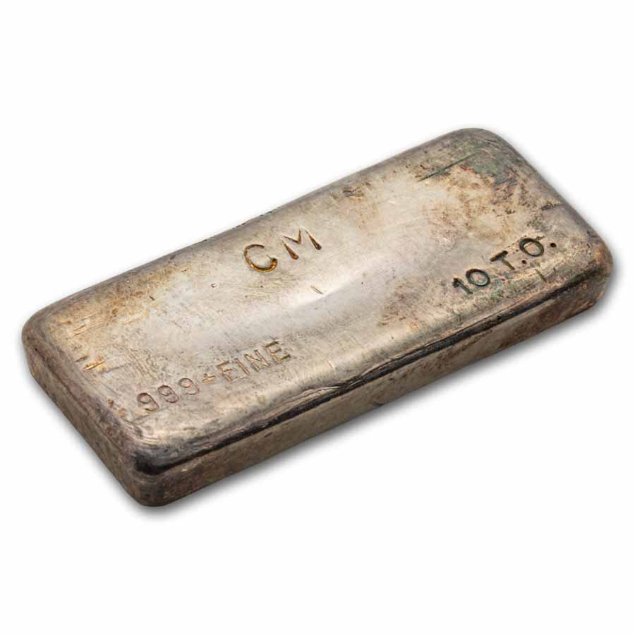 10 oz Silver Bar - Vintage Crabtree Mint