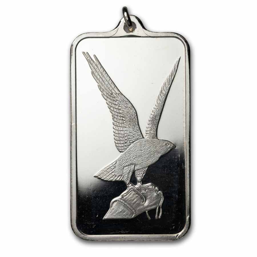 1 oz Silver Bar - Vintage PAMP Falcon (Bar w/Bezel Loop)