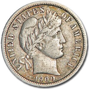 1900-S Barber Dime XF