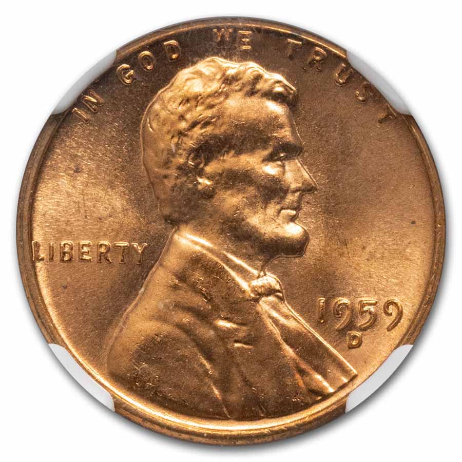 1959-D Lincoln Cent MS-66 NGC (Red)