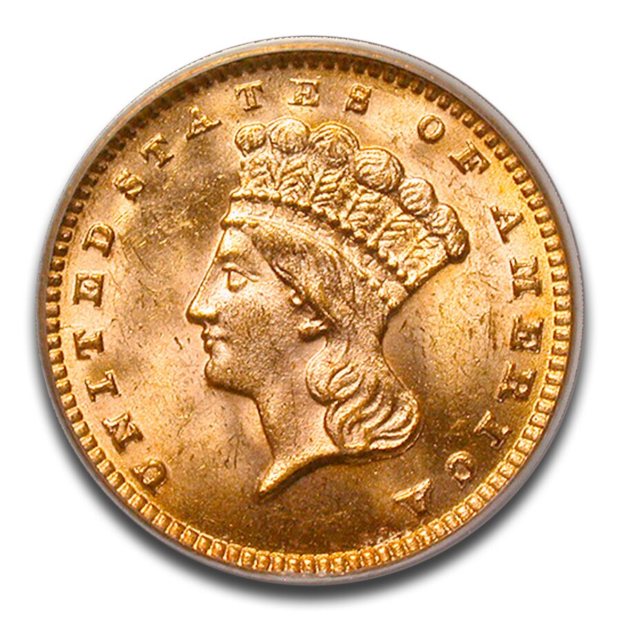 1889 $1 Indian Head Gold MS-64 PCGS