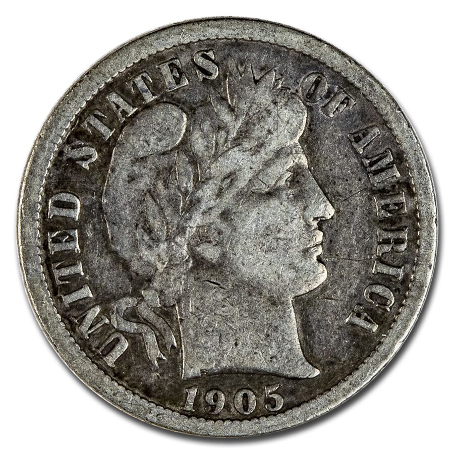1905 Barber Dime VF