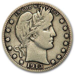 1913-D Barber Quarter VG