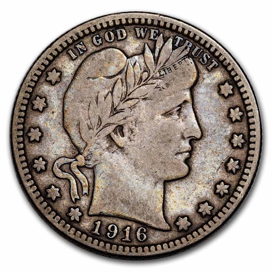 1916-D Barber Quarter VF