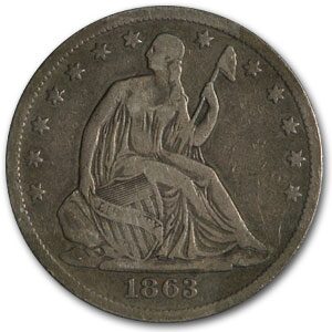 1863-S Liberty Seated Half Dollar VG