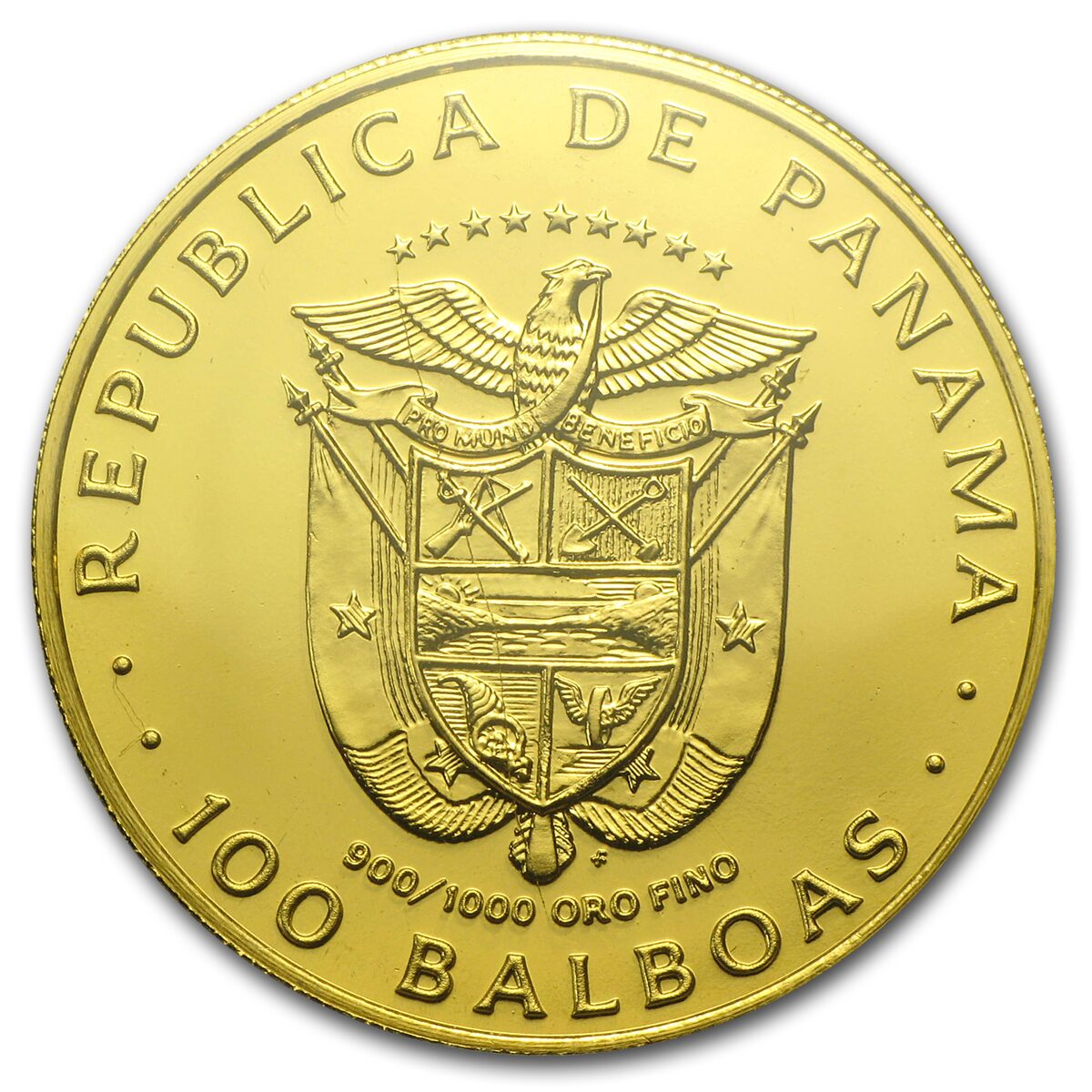 1975 Panama Gold 100 Balboas BU