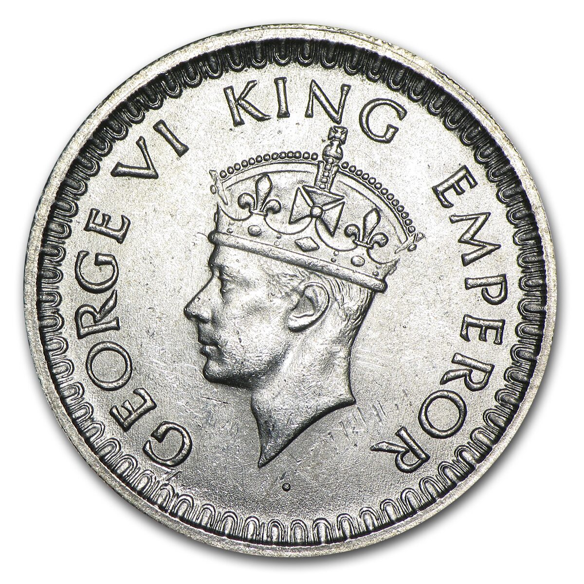 1940-1945 India Silver 1/2 Rupee George VI BU (Random Dates)