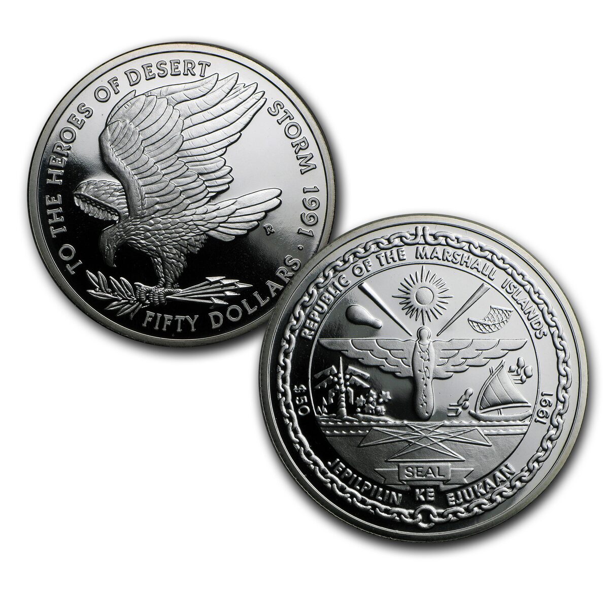 Marshall Islands $50 Silver Proof (Random Dates)
