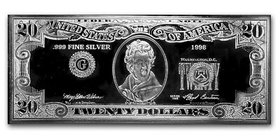 4 oz Silver Bar - $20 Bill